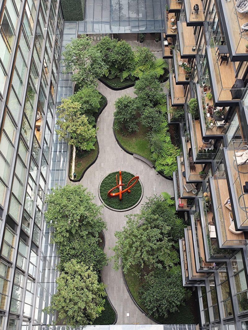 Vista aérea de proyecto paisajístico